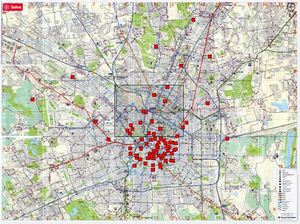 Complete map of Milan and its public trasport system lines